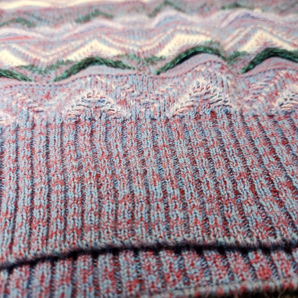 City Streets 90s Vintage 3D Cable Knit Sweater Multicolored Heathered Geographic - Picture 3 of 4